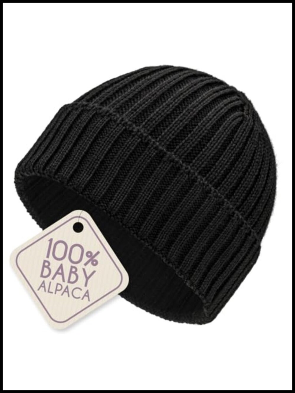 100% Baby Alpaca Wool Beanie Unisex Knit Winter Hat Lightweight Warm